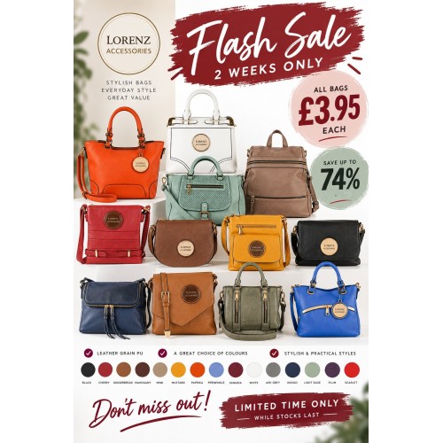 **** WHILE STOCKS LAST*  Lorenz 5800 TO 5815 Leather Grain Bags- 2 WEEKS ONLY- PICK STYLES 5800-5815!!!!!1